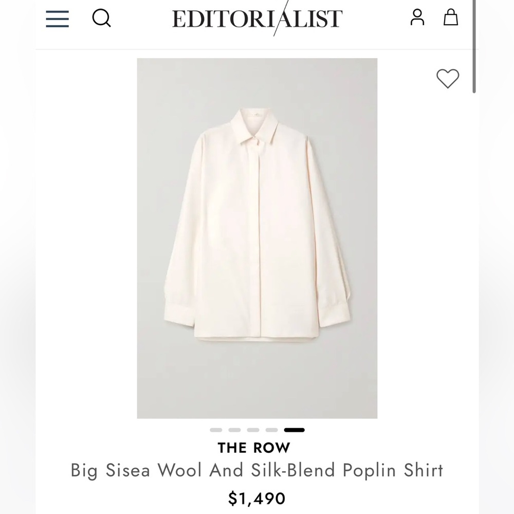 The Row Big Sisea Shirt Sz M